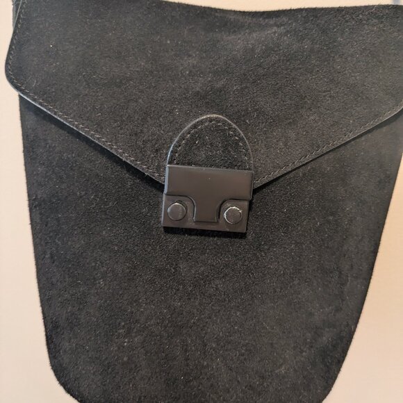 Loeffler Randall | Charming Suede Black Bucket Bag - Picture 2 of 7
